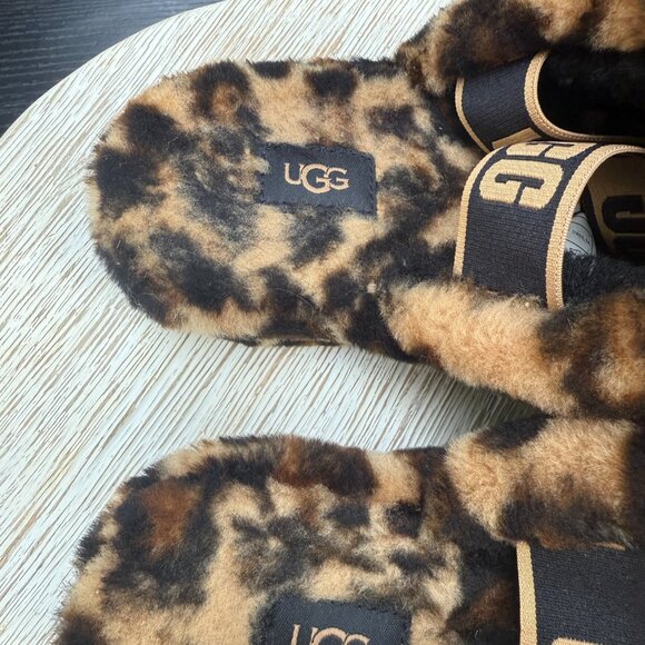 UGG FLUFF YEAH 9 Women's Sandals Slippers Slides Animal Print Open Toe Casual - Picture 8 of 14